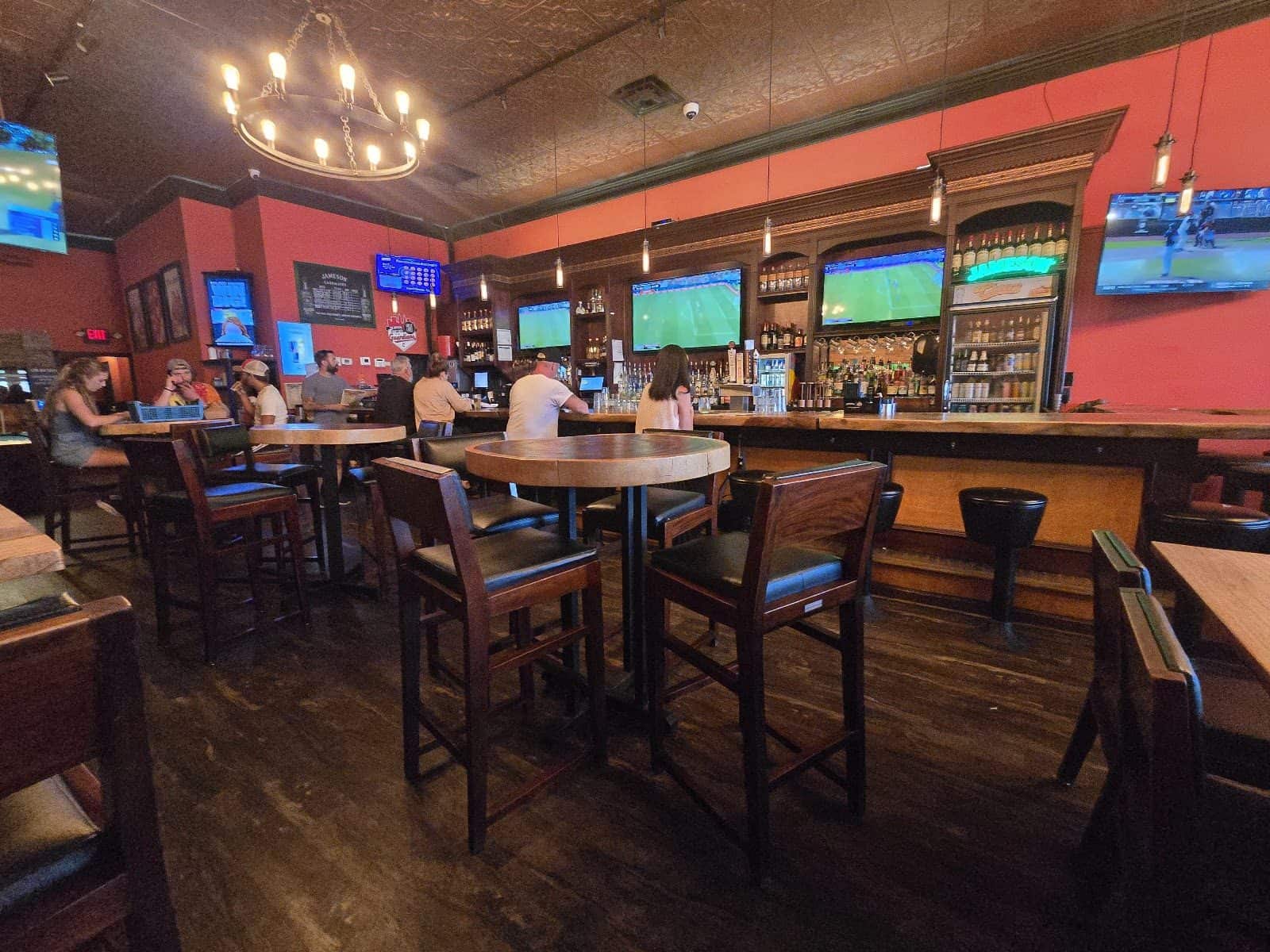 The dining room and wood bar at Cheers Bar & Bistro in Montrose