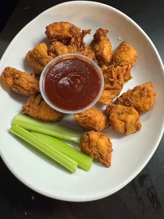 Buttermilk Bites with celery and dipping sauce